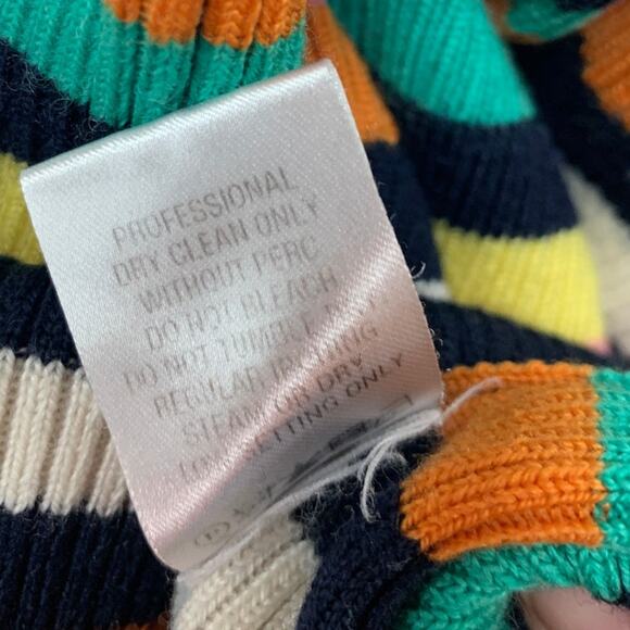 Monse Women XS Multicolor Striped One Shoulder Sweater Knit BodyCon Halter Dress - Picture 11 of 11